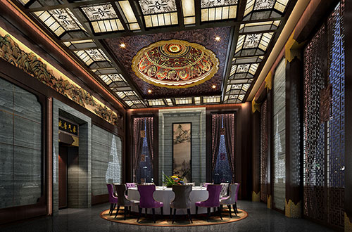 洛龙低调奢华的新中式酒店设计效果图